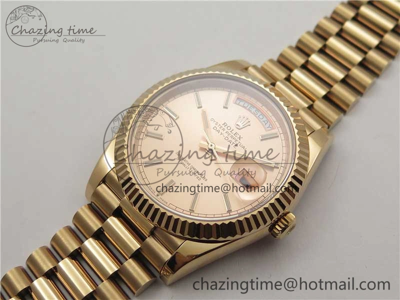 Day-Date 40mm 228239 BP New Dial Version 904 RG Stick Markers RG Dial on RG President Bracelet A2836