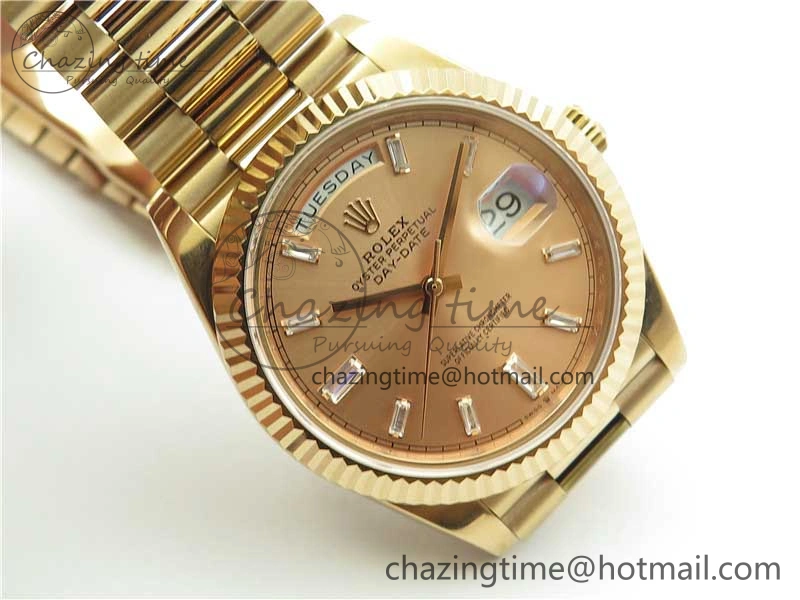 Day-Date 40mm 228239 BP New Dial Version 904 RG T Crystal Markers RG Dial on RG President Bracelet A2836