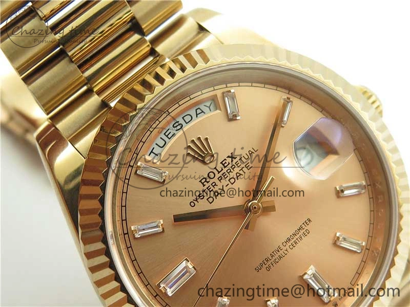 Day-Date 40mm 228239 BP New Dial Version 904 RG T Crystal Markers RG Dial on RG President Bracelet A2836