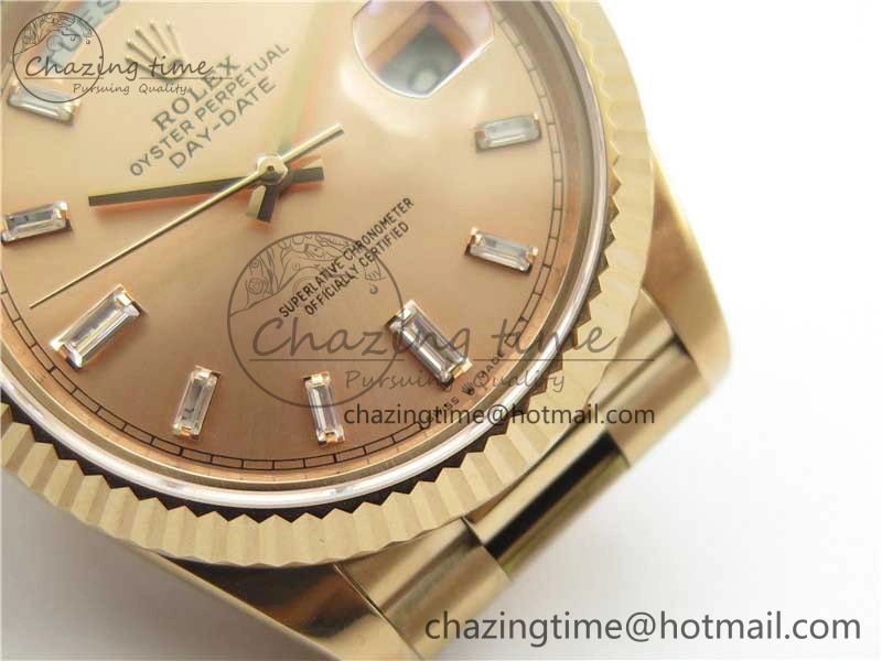 Day-Date 40mm 228239 BP New Dial Version 904 RG T Crystal Markers RG Dial on RG President Bracelet A2836