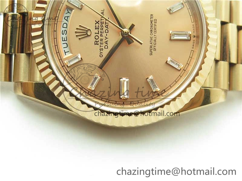 Day-Date 40mm 228239 BP New Dial Version 904 RG T Crystal Markers RG Dial on RG President Bracelet A2836