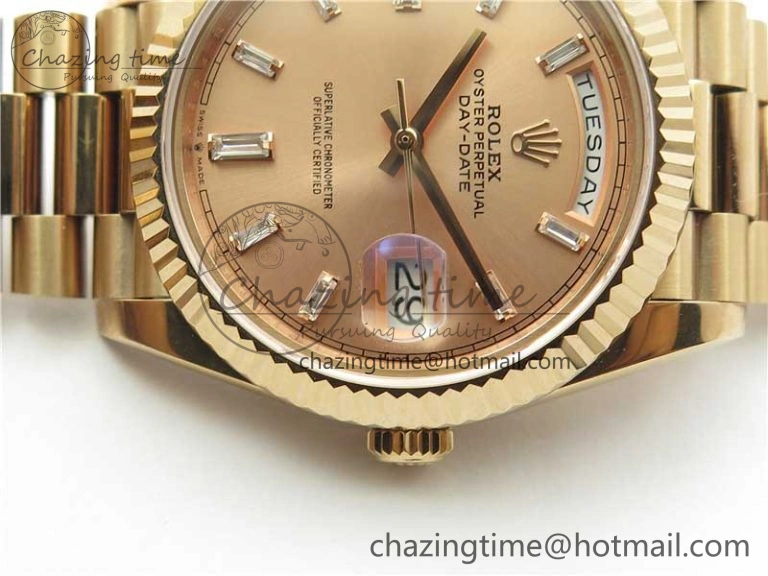 Day-Date 40mm 228239 BP New Dial Version 904 RG T Crystal Markers RG Dial on RG President Bracelet A2836