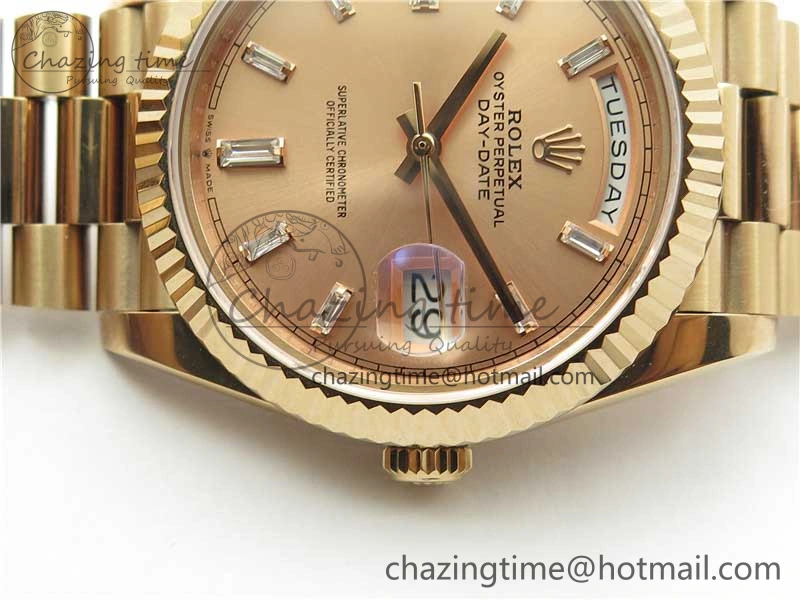 Day-Date 40mm 228239 BP New Dial Version 904 RG T Crystal Markers RG Dial on RG President Bracelet A2836