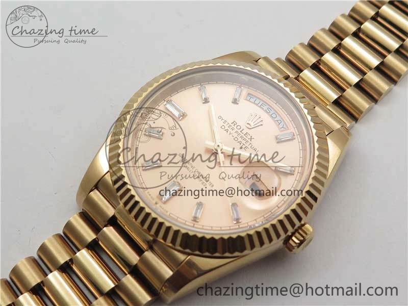 Day-Date 40mm 228239 BP New Dial Version 904 RG T Crystal Markers RG Dial on RG President Bracelet A2836