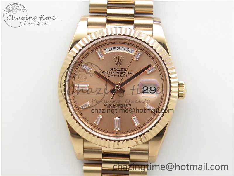 Day-Date 40mm 228239 BP New Dial Version 904 RG T Crystal Markers RG Dial on RG President Bracelet A2836