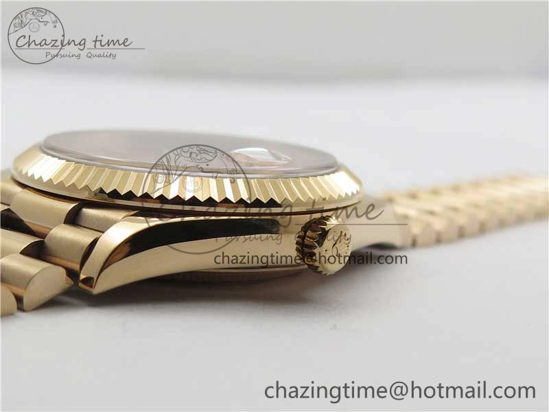 Day-Date 40mm 228239 BP New Dial Version 904 RG Textured Stick Markers Dial on RG President Bracelet A2836