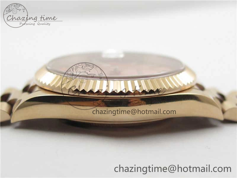 Day-Date 40mm 228239 BP New Dial Version 904 RG Textured Stick Markers Dial on RG President Bracelet A2836