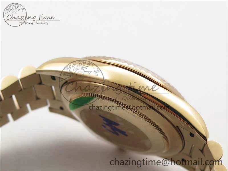 Day-Date 40mm 228239 BP New Dial Version 904 RG Textured Stick Markers Dial on RG President Bracelet A2836