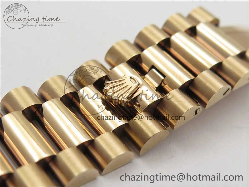 Day-Date 40mm 228239 BP New Dial Version 904 RG Textured Stick Markers Dial on RG President Bracelet A2836