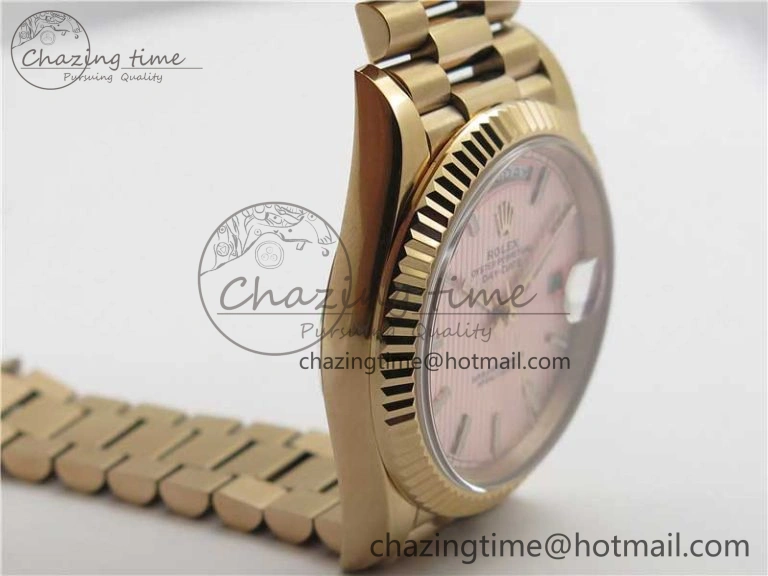 Day-Date 40mm 228239 BP New Dial Version 904 RG Textured Stick Markers Dial on RG President Bracelet A2836