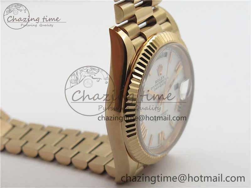 Day-Date 40mm 228239 BP New Dial Version 904 RG White Roman Dial on RG President Bracelet A2836