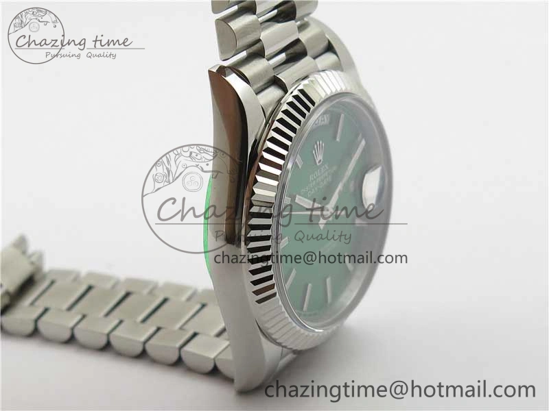 Day-Date 40mm 228239 BP New Dial Version 904 SS Green Stick Markers Dial on SS President Bracelet A2836