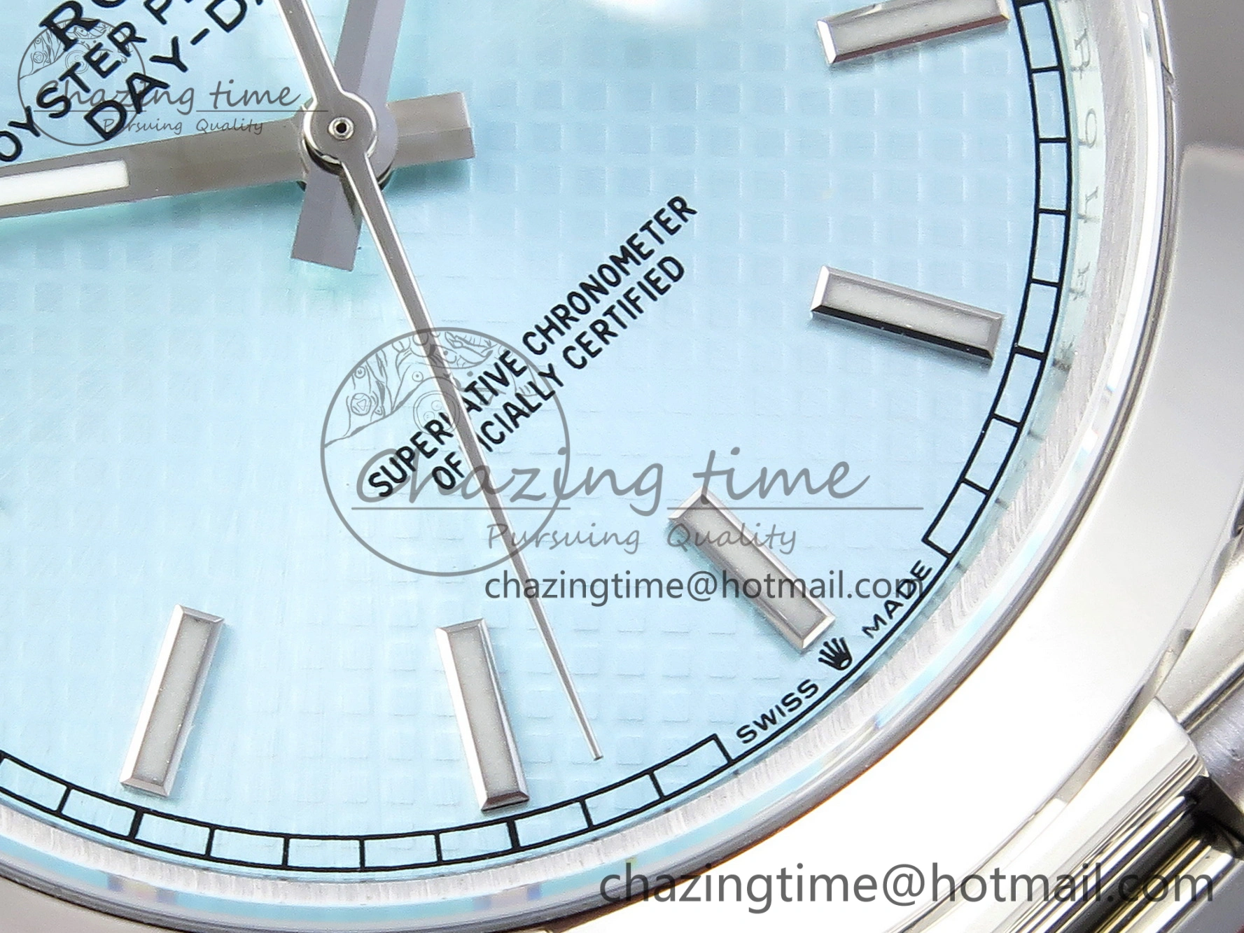 Day-Date 40mm 228239 BP New Dial Version 904 SS Ice Blue Stick Markers Dial On SS President Bracelet A2836