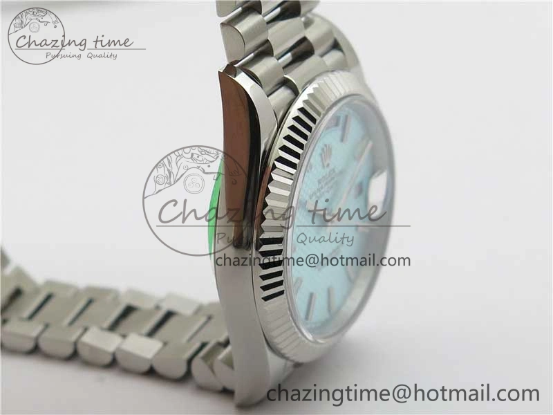 Day-Date 40mm 228239 BP New Dial Version 904 SS Ice Blue Textured Dial on SS President Bracelet A2836