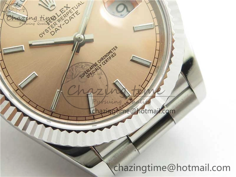 Day-Date 40mm 228239 BP New Dial Version 904 SS RG Stick Markers Dial on SS President Bracelet A2836