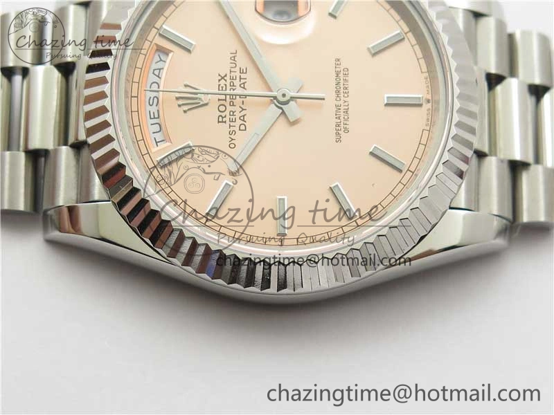 Day-Date 40mm 228239 BP New Dial Version 904 SS RG Stick Markers Dial on SS President Bracelet A2836