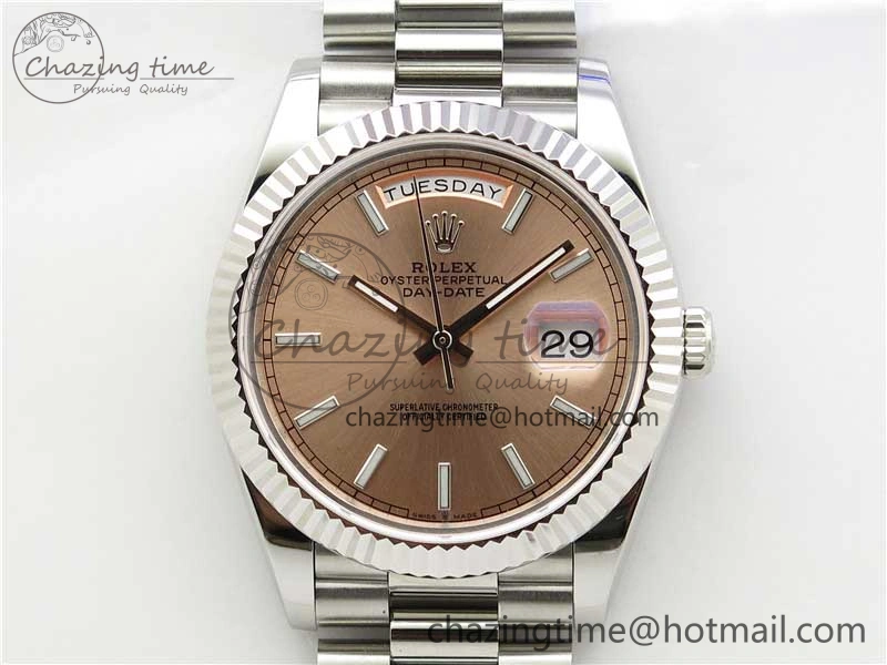 Day-Date 40mm 228239 BP New Dial Version 904 SS RG Stick Markers Dial on SS President Bracelet A2836