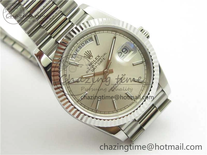 Day-Date 40mm 228239 BP New Dial Version 904 SS Silver Stick Markers Dial on SS President Bracelet A2836