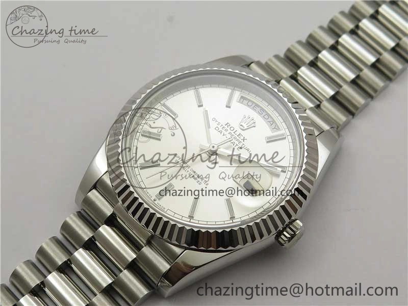 Day-Date 40mm 228239 BP New Dial Version 904 SS Silver Stick Markers Dial on SS President Bracelet A2836