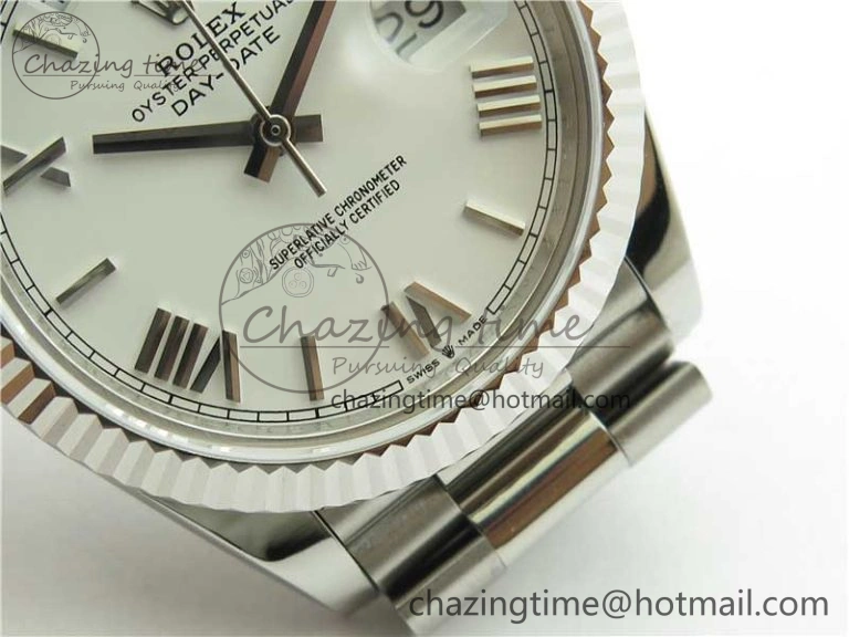 Day-Date 40mm 228239 BP New Dial Version 904 SS White Roman Dial on SS President Bracelet A2836