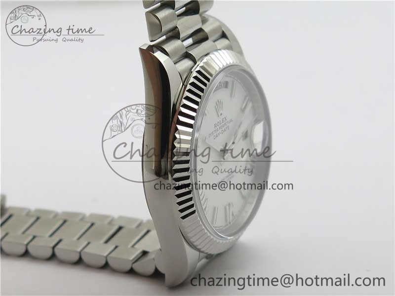 Day-Date 40mm 228239 BP New Dial Version 904 SS White Roman Dial on SS President Bracelet A2836