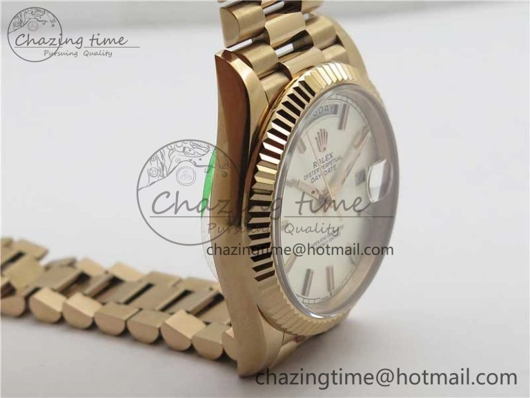 Day-Date 40mm 228239 BP New Dial Version 904 Silver Stick Markers Dial on RG President Bracelet A2836