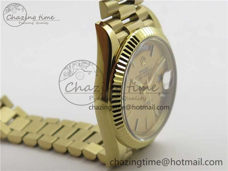 Day-Date 40mm 228239 BP New Dial Version 904 YG  Stick Markers YG Dial on YG President Bracelet A2836