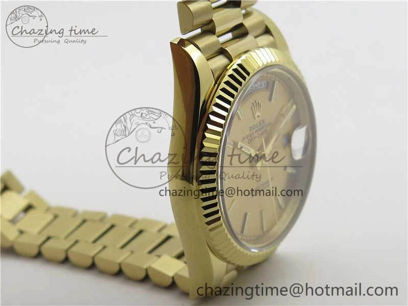 Day-Date 40mm 228239 BP New Dial Version 904 YG  Stick Markers YG Dial on YG President Bracelet A2836