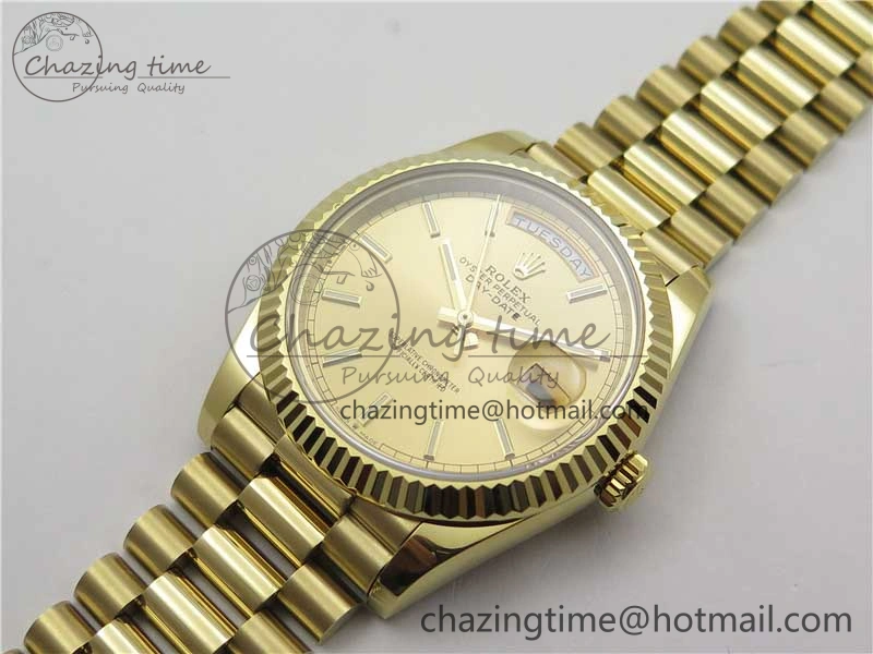 Day-Date 40mm 228239 BP New Dial Version 904 YG  Stick Markers YG Dial on YG President Bracelet A2836