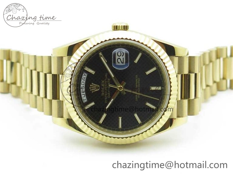 Day-Date 40mm 228239 BP New Dial Version 904 YG Black Stick Markers Dial on YG President Bracelet A2836