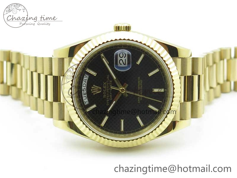 Day-Date 40mm 228239 BP New Dial Version 904 YG Black Stick Markers Dial on YG President Bracelet A2836