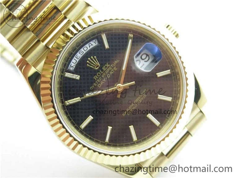 Day-Date 40mm 228239 BP New Dial Version 904 YG Black Stick Markers Dial on YG President Bracelet A2836