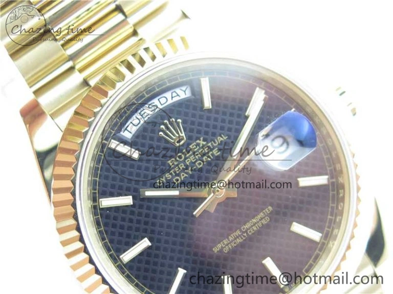 Day-Date 40mm 228239 BP New Dial Version 904 YG Black Stick Markers Dial on YG President Bracelet A2836