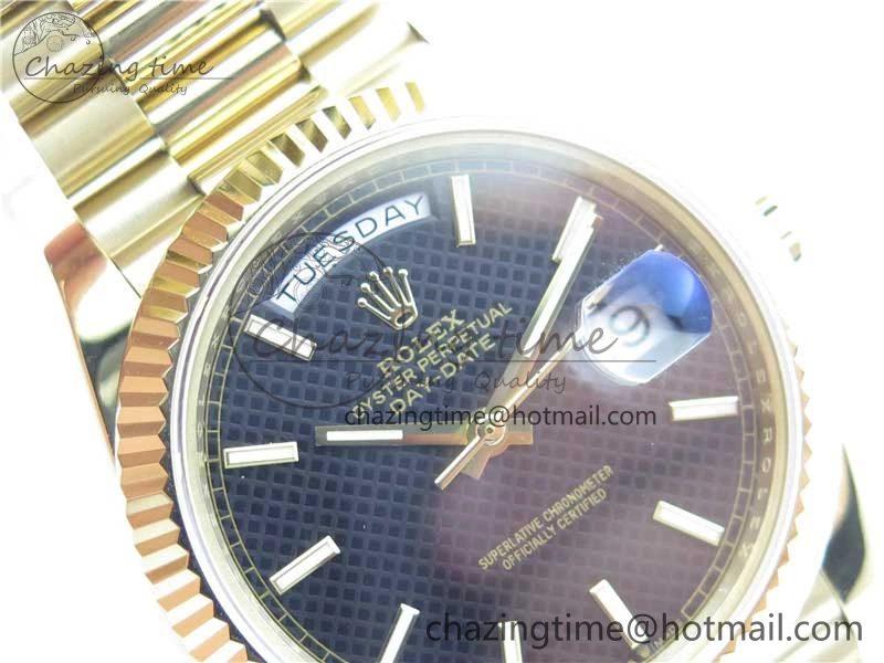 Day-Date 40mm 228239 BP New Dial Version 904 YG Black Stick Markers Dial on YG President Bracelet A2836