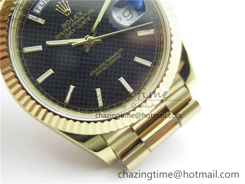 Day-Date 40mm 228239 BP New Dial Version 904 YG Black Stick Markers Dial on YG President Bracelet A2836
