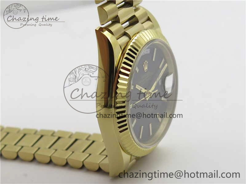 Day-Date 40mm 228239 BP New Dial Version 904 YG Black Stick Markers Dial on YG President Bracelet A2836