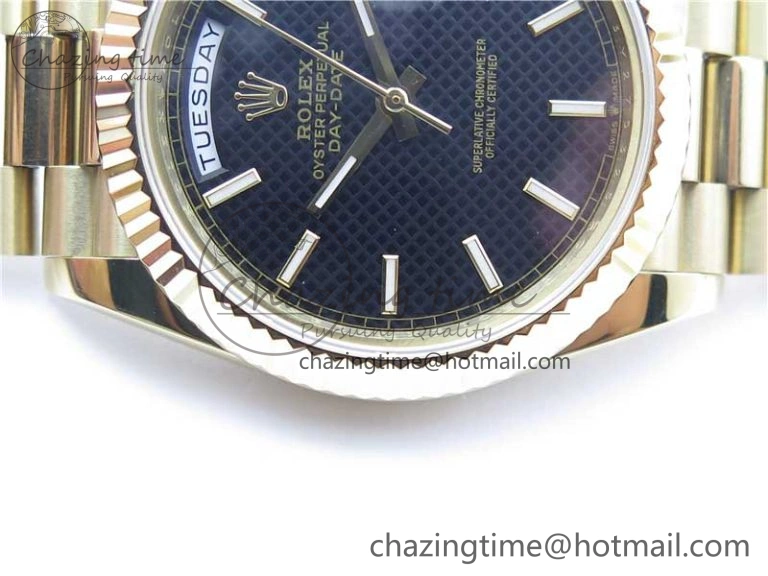 Day-Date 40mm 228239 BP New Dial Version 904 YG Black Stick Markers Dial on YG President Bracelet A2836