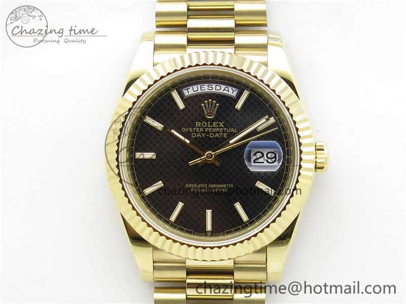 Day-Date 40mm 228239 BP New Dial Version 904 YG Black Stick Markers Dial on YG President Bracelet A2836
