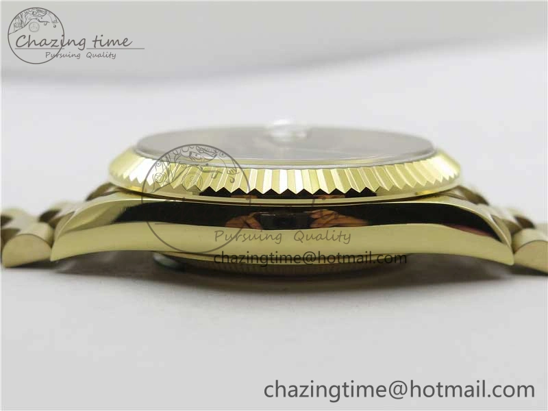Day-Date 40mm 228239 BP New Dial Version 904 YG Silver Roman Markers Dial on SS President Bracelet A2836