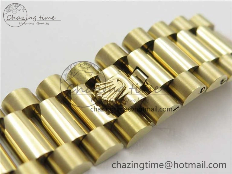 Day-Date 40mm 228239 BP New Dial Version 904 YG Silver Roman Markers Dial on SS President Bracelet A2836