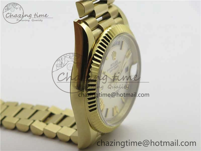 Day-Date 40mm 228239 BP New Dial Version 904 YG Silver Roman Markers Dial on SS President Bracelet A2836