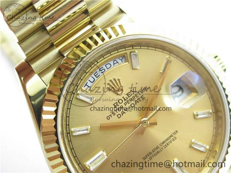 Day-Date 40mm 228239 BP New Dial Version 904 YG T Crystal Markers YG Dial on YG President Bracelet A2836