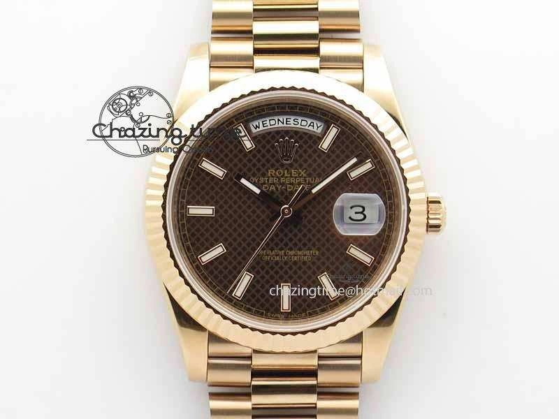 Day-Date 40mm 228239 RG Noob 1:1 Best Edition Brown Dial On RG President Bracelet A3255