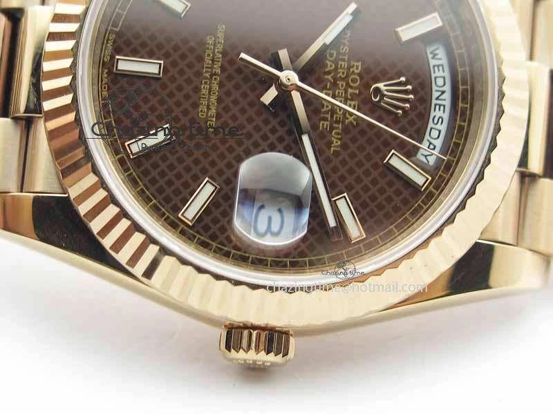 Day-Date 40mm 228239 RG Noob 1:1 Best Edition Brown Dial On RG President Bracelet A3255