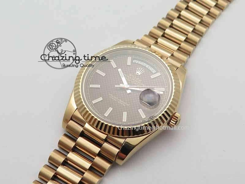Day-Date 40mm 228239 RG Noob 1:1 Best Edition Brown Dial On RG President Bracelet A3255