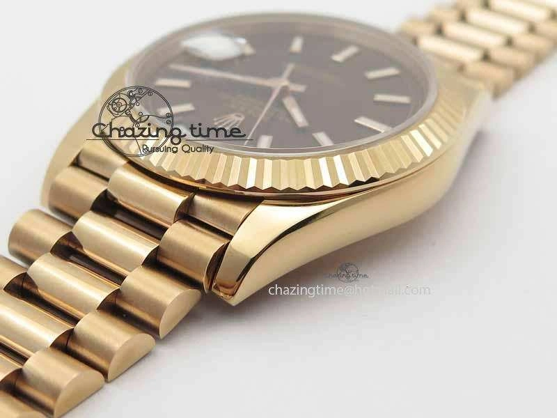Day-Date 40mm 228239 RG Noob 1:1 Best Edition Brown Dial On RG President Bracelet A3255