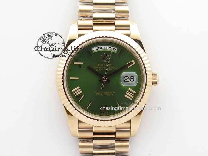 Day-Date 40mm 228239 RG Noob 1:1 Best Edition Green Roman Dial On RG President Bracelet A3255
