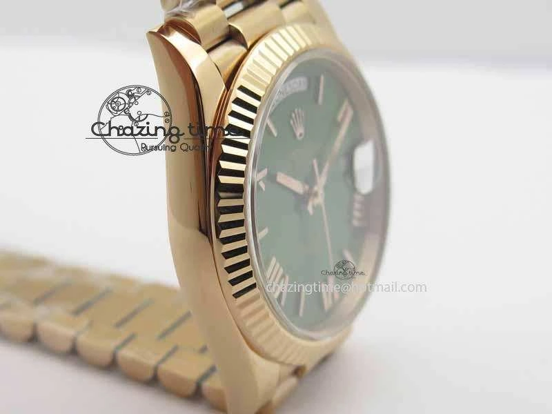 Day-Date 40mm 228239 RG Noob 1:1 Best Edition Green Roman Dial On RG President Bracelet A3255
