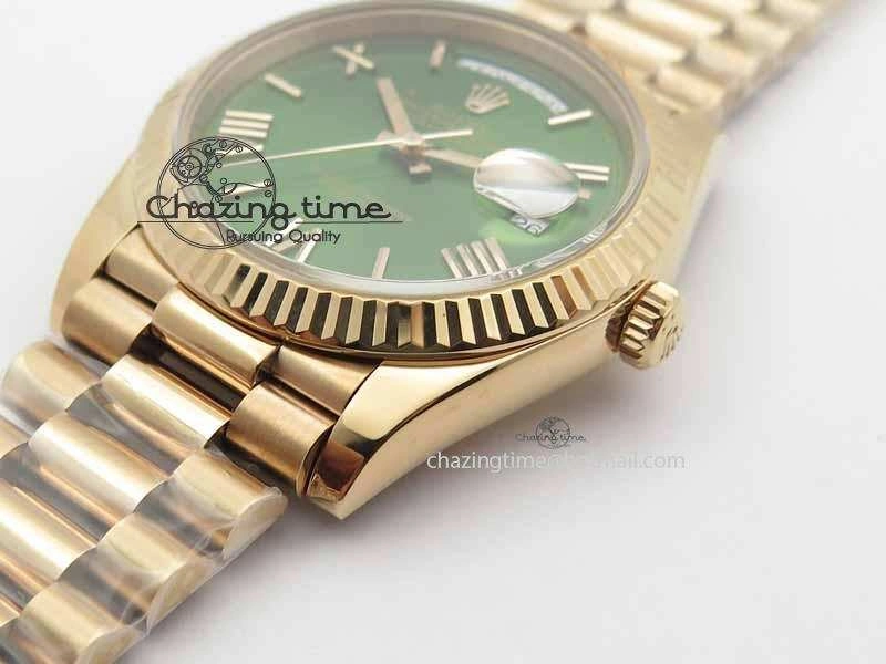 Day-Date 40mm 228239 RG Noob 1:1 Best Edition Green Roman Dial On RG President Bracelet A3255