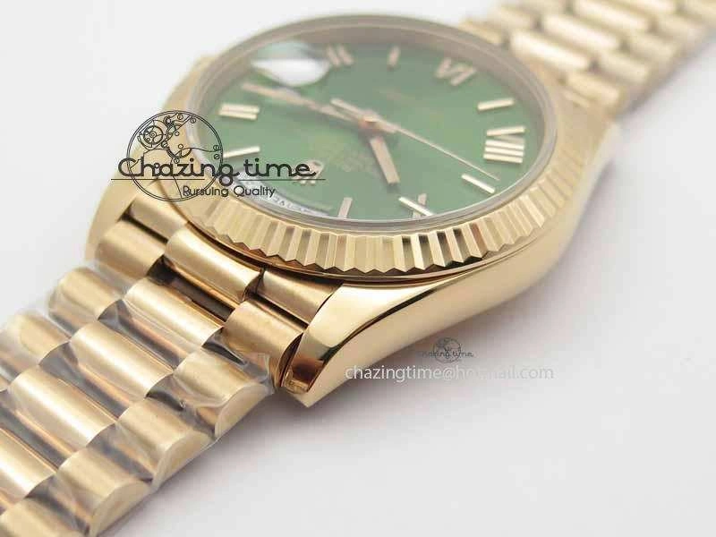 Day-Date 40mm 228239 RG Noob 1:1 Best Edition Green Roman Dial On RG President Bracelet A3255
